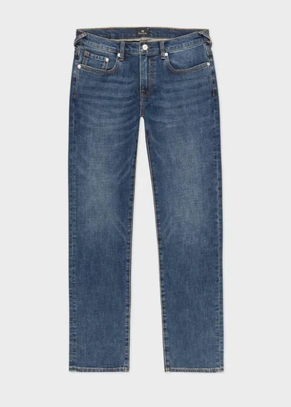 Paul Smith Jeans TaperedFit 039Crosshatch Stretch039 Jeans Mid Wash 8211 Mens