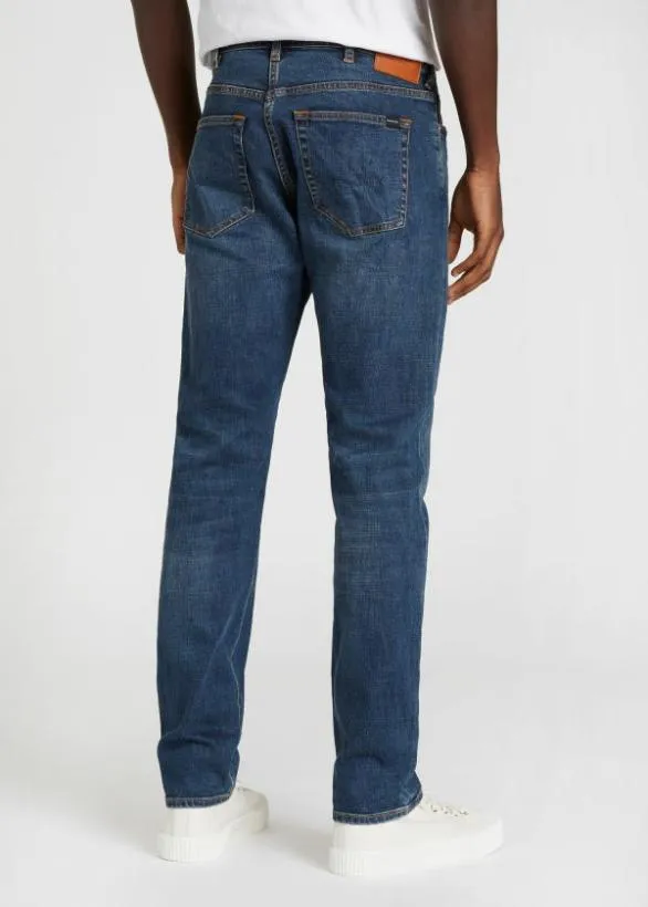Paul Smith Jeans TaperedFit 039Crosshatch Stretch039 Jeans Mid Wash 8211 Mens