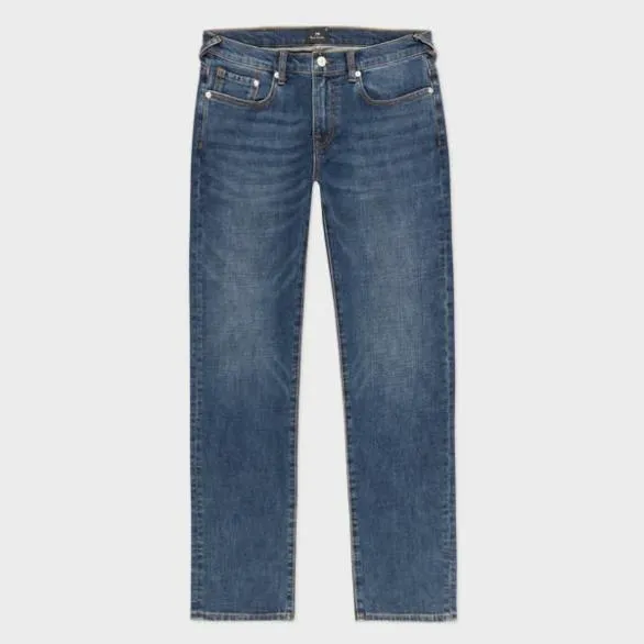 Paul Smith Jeans TaperedFit 039Crosshatch Stretch039 Jeans Mid Wash 8211 Mens