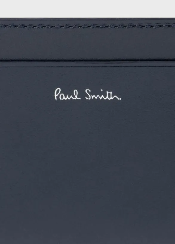 Paul Smith Monogrammed Gifts Leather 039Signature Stripe039 Credit Card Holder Navy 8211 Mens