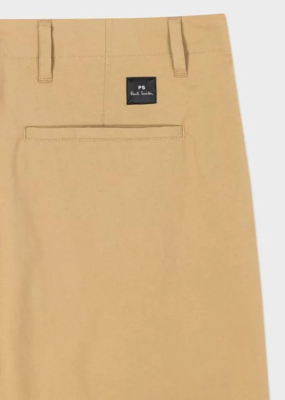Paul Smith Pants CottonBlend Pleated Trousers Tan 8211 Mens