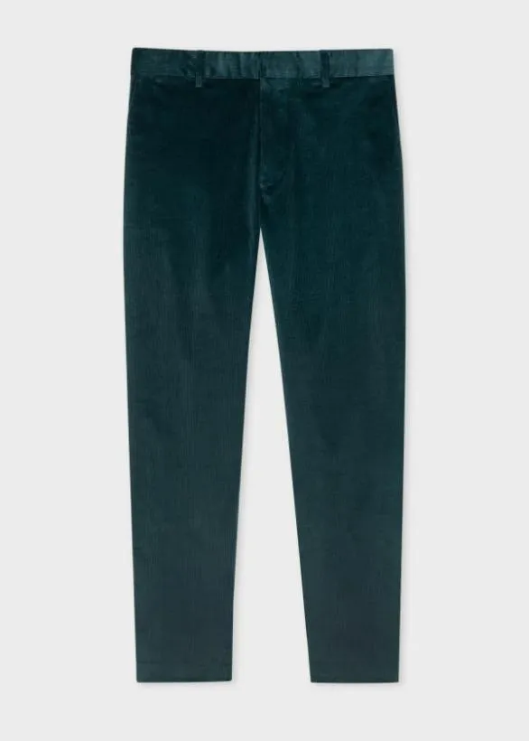 Paul Smith Pants Dark Teal Corduroy Pants Teal 8211 Mens