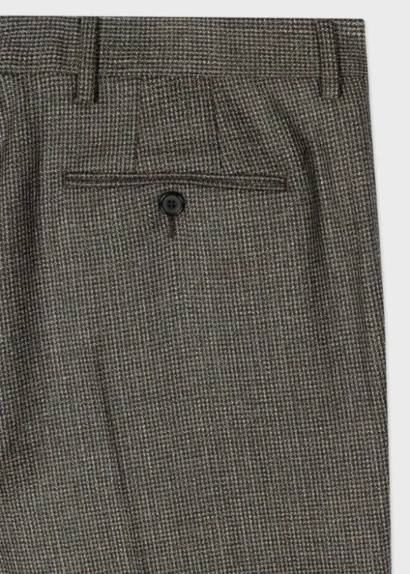 Paul Smith Pants Multi Gingham Check Wool Pants Grey 8211 Mens