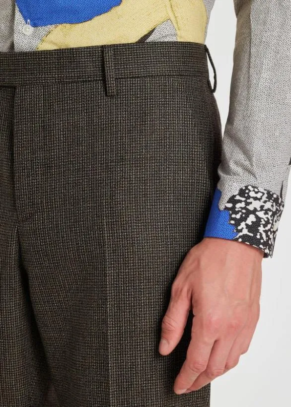 Paul Smith Pants Multi Gingham Check Wool Pants Grey 8211 Mens