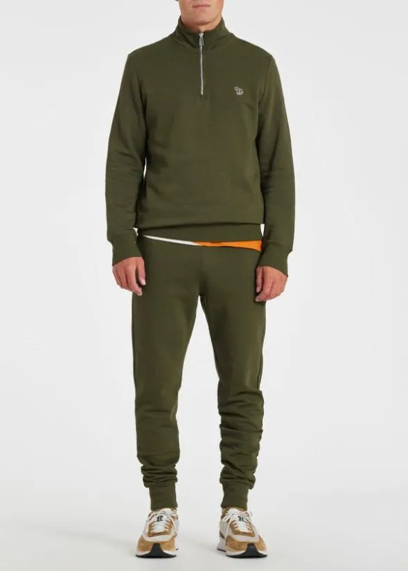 Paul Smith Pants Organic Cotton Zebra Logo Sweatpants Khaki 8211 Mens