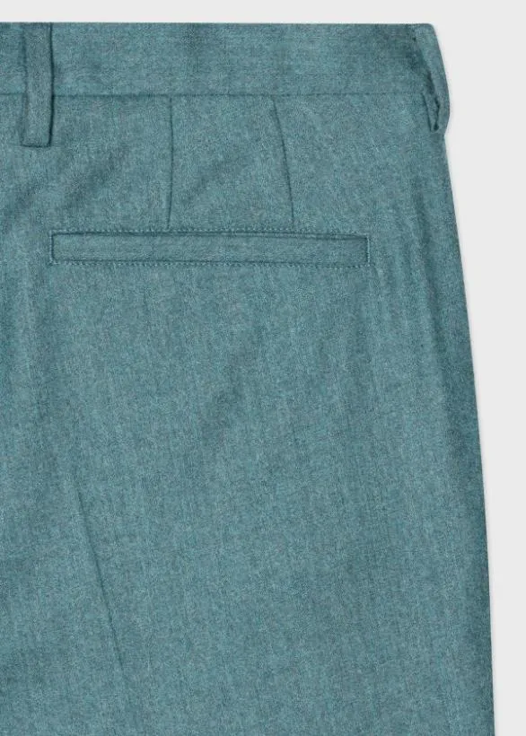 Paul Smith Pants SlimFit CashmereBlend Pants Teal 8211 Mens