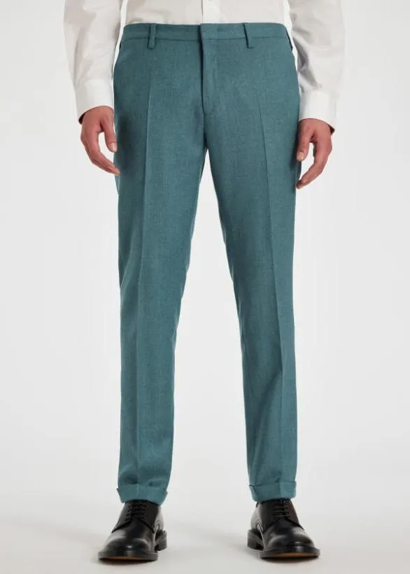 Paul Smith Pants SlimFit CashmereBlend Pants Teal 8211 Mens