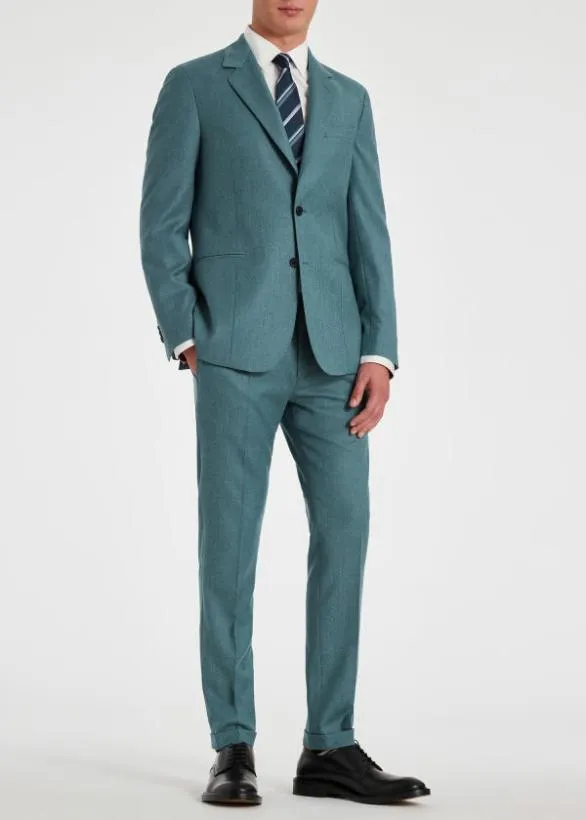 Paul Smith Pants SlimFit CashmereBlend Pants Teal 8211 Mens