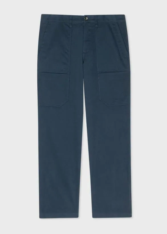 Paul Smith Pants StretchCotton Work Pants Blue 8211 Mens
