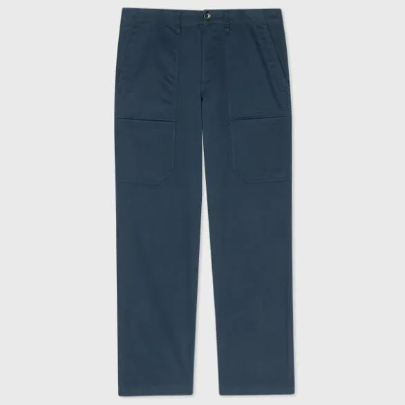 Paul Smith Pants StretchCotton Work Pants Blue 8211 Mens