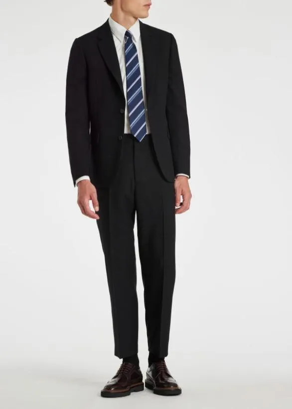 Paul Smith Pants TailoredFit Wool Pants Black 8211 Mens