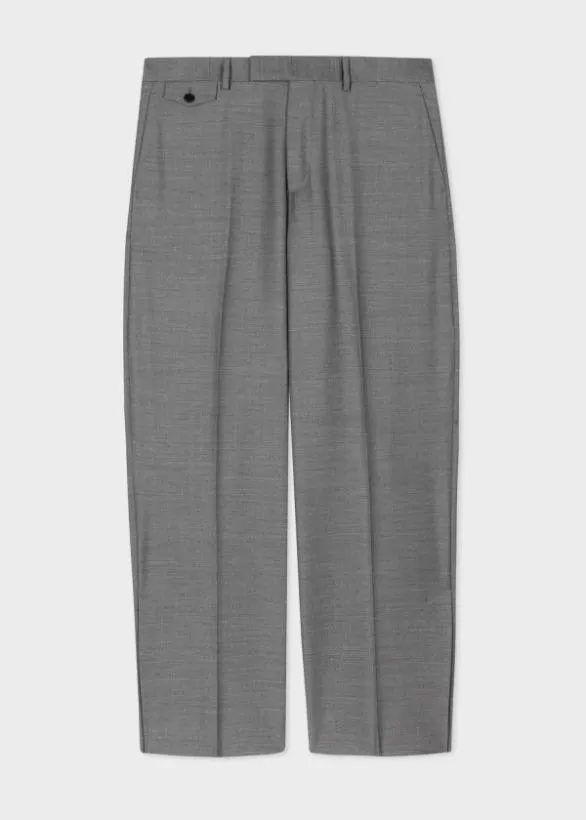Paul Smith Pants WoolTwill Wide Leg Pants Grey 8211 Mens
