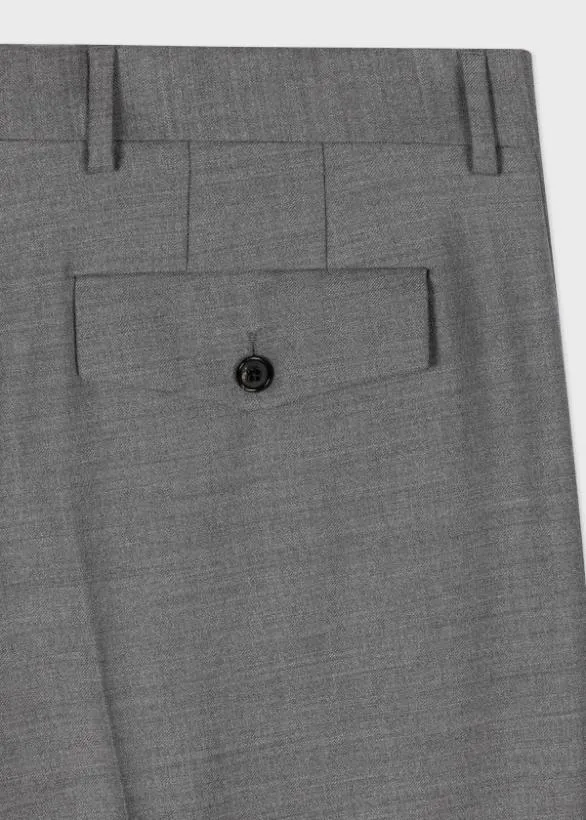 Paul Smith Pants WoolTwill Wide Leg Pants Grey 8211 Mens