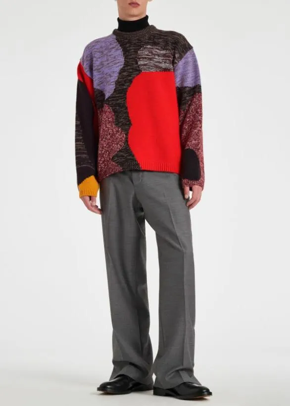 Paul Smith Pants WoolTwill Wide Leg Pants Grey 8211 Mens