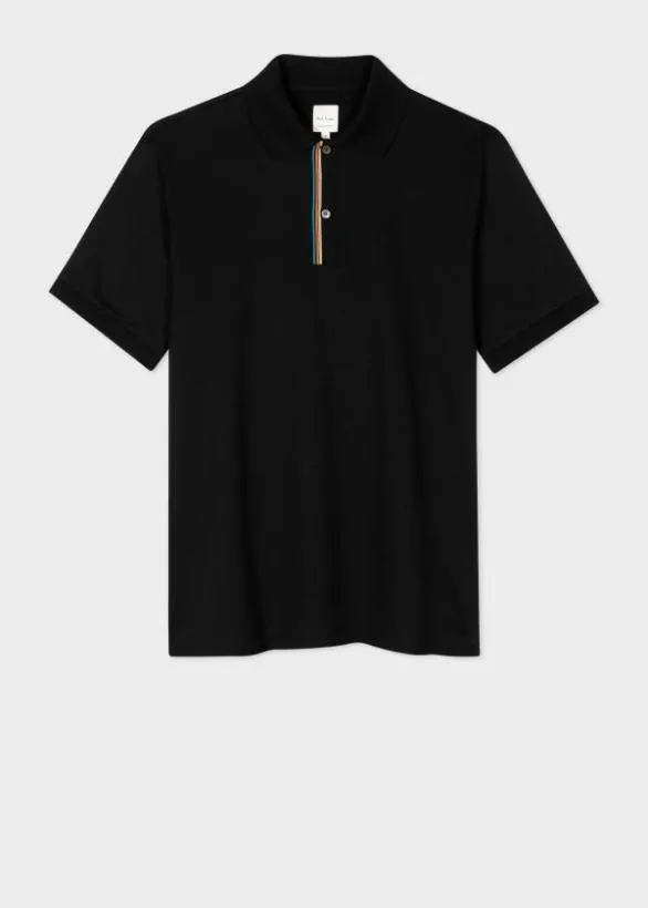 Paul Smith Polo Shirts 039Signature Stripe039 Trim Polo Shirt Black 8211 Mens
