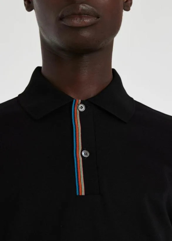 Paul Smith Polo Shirts 039Signature Stripe039 Trim Polo Shirt Black 8211 Mens
