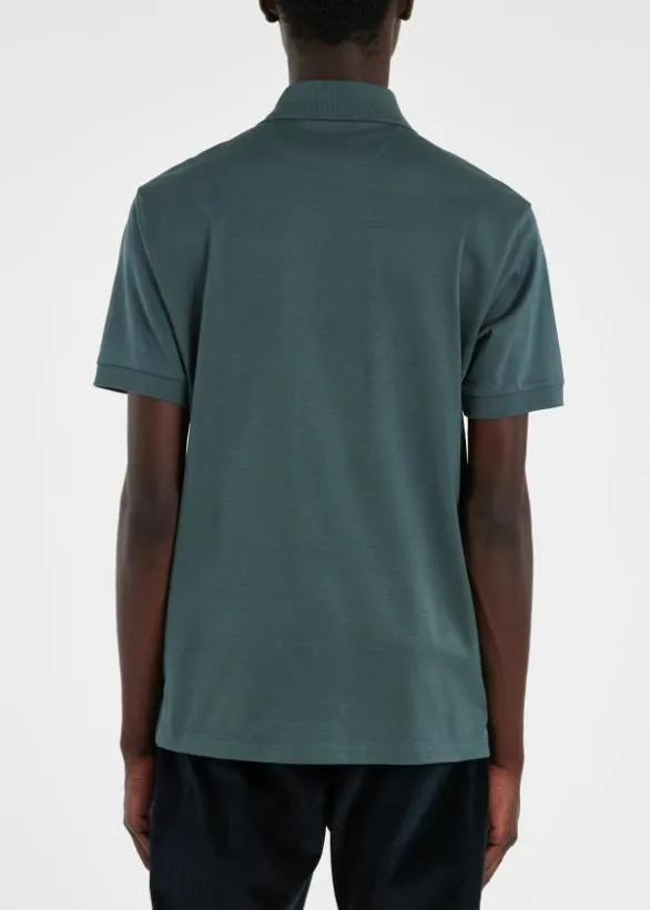 Paul Smith Polo Shirts 039Signature Stripe039 Trim Polo Shirt Teal 8211 Mens