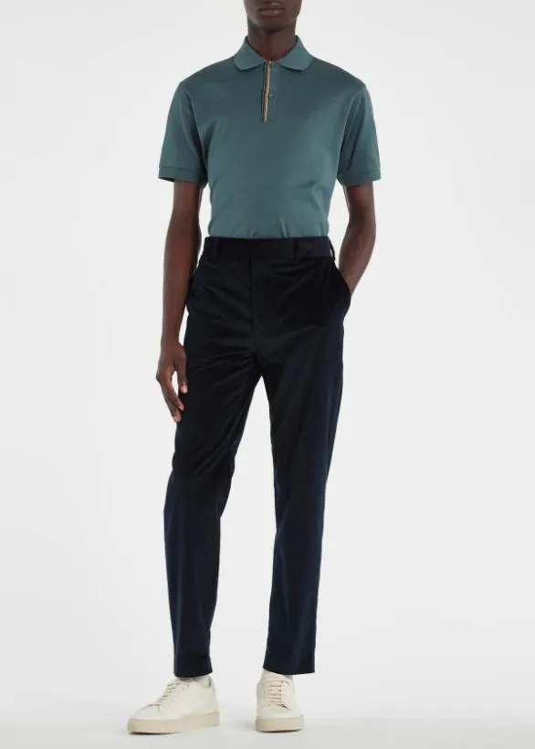 Paul Smith Polo Shirts 039Signature Stripe039 Trim Polo Shirt Teal 8211 Mens