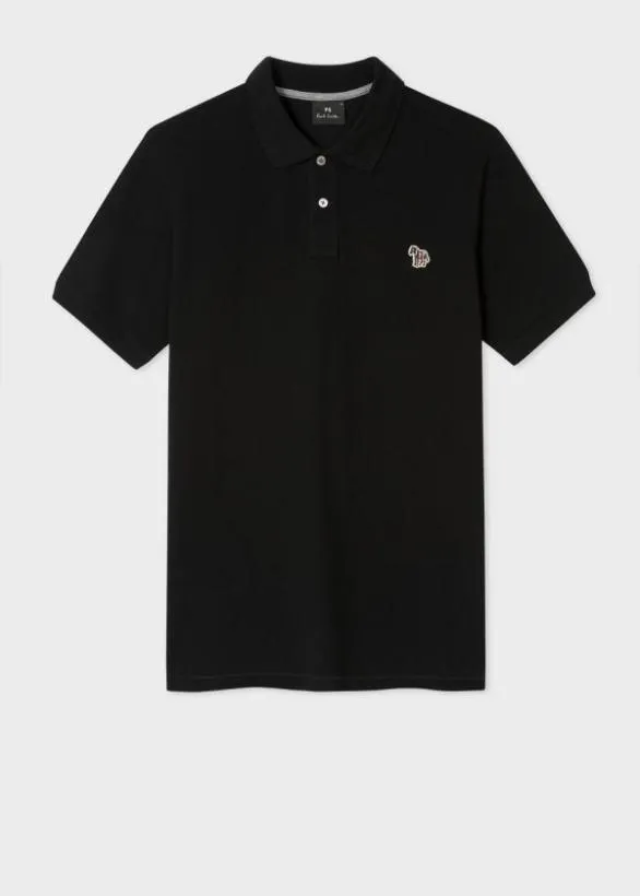 Paul Smith Polo Shirts CottonPiquu00e9 Zebra Polo Shirt Black 8211 Mens