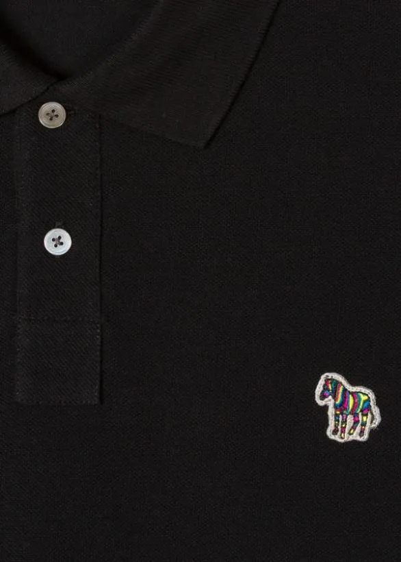 Paul Smith Polo Shirts CottonPiquu00e9 Zebra Polo Shirt Black 8211 Mens