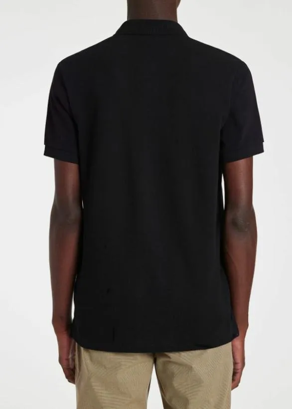 Paul Smith Polo Shirts CottonPiquu00e9 Zebra Polo Shirt Black 8211 Mens