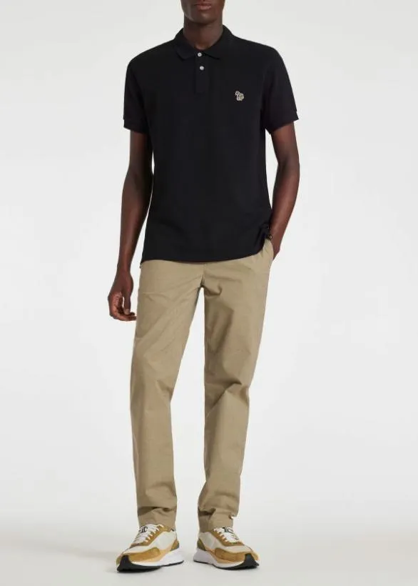 Paul Smith Polo Shirts CottonPiquu00e9 Zebra Polo Shirt Black 8211 Mens