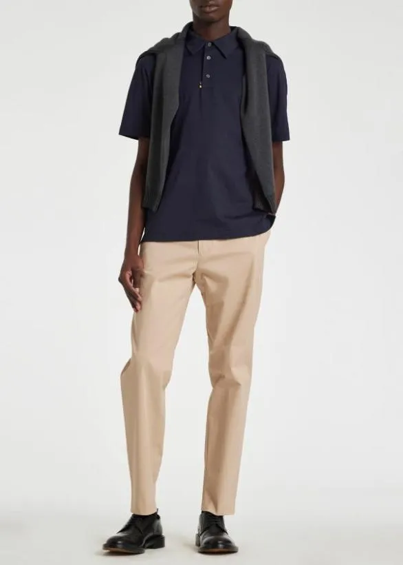 Paul Smith Polo Shirts Polo Shirt With 039Artist Stripe039 Tab Navy 8211 Mens