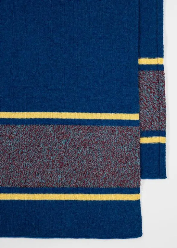 Paul Smith Scarves 039Fleck039 Wool Scarf Blue 8211 Mens