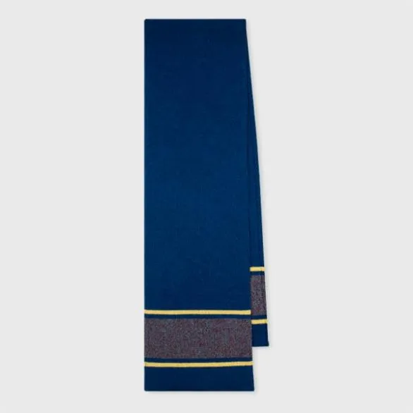Paul Smith Scarves 039Fleck039 Wool Scarf Blue 8211 Mens