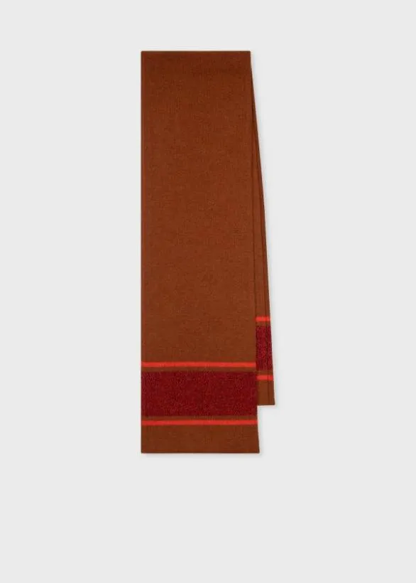 Paul Smith Scarves 039Fleck039 Wool Scarf Tan 8211 Mens