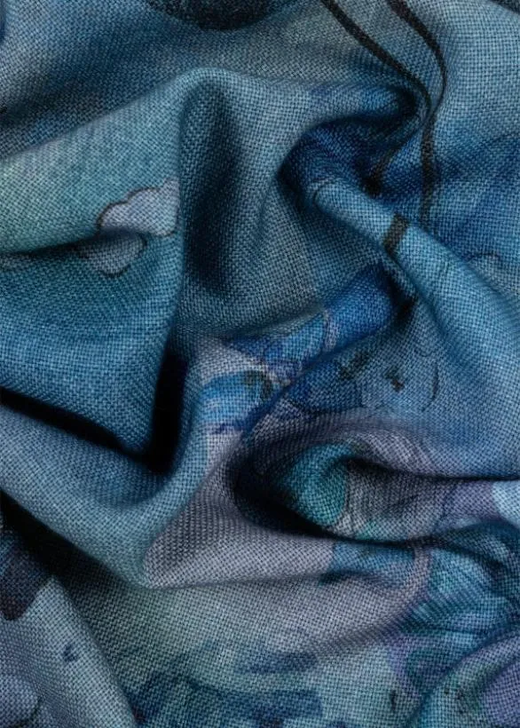 Paul Smith Scarves 039Narcissus039 Wool Scarf Blue 8211 Mens