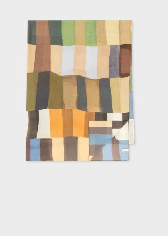 Paul Smith Scarves 039Overlapping Check039 Scarf Multicolour 8211 Mens