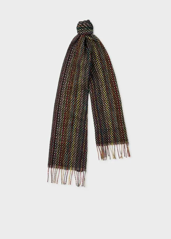 Paul Smith Scarves Basket Weave Signature Stripe Cashmere Scarf Signature Stripe 8211 Mens