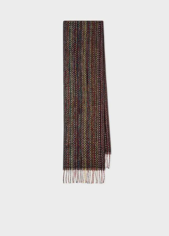 Paul Smith Scarves Basket Weave Signature Stripe Cashmere Scarf Signature Stripe 8211 Mens