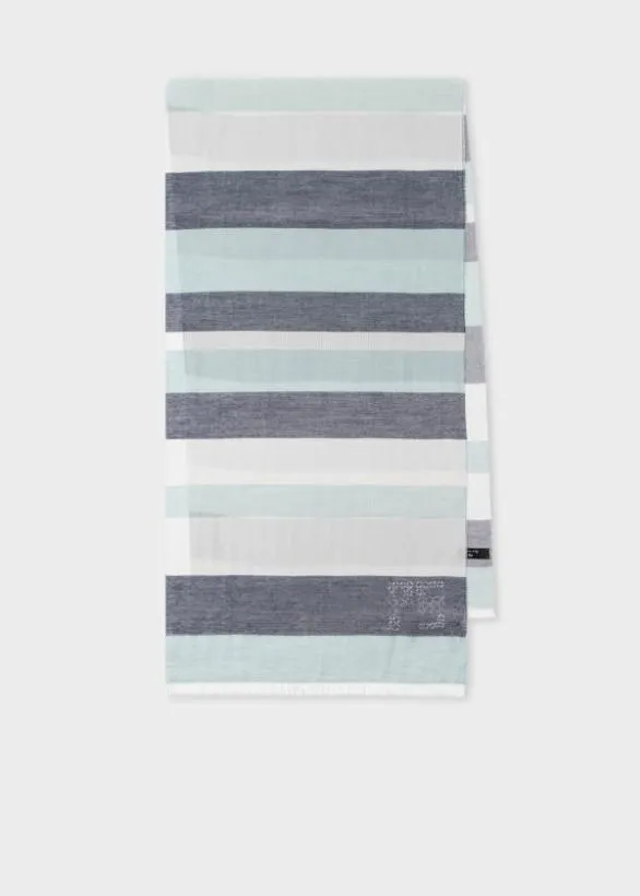 Paul Smith Scarves CottonBlend Scarf Blue 8211 Mens