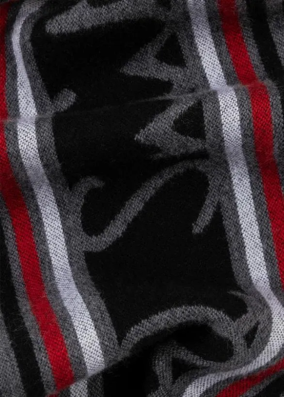 Paul Smith Scarves Paul Smith and Manchester United 8211 Stripe Logo Wool Scarf Black 8211 Mens