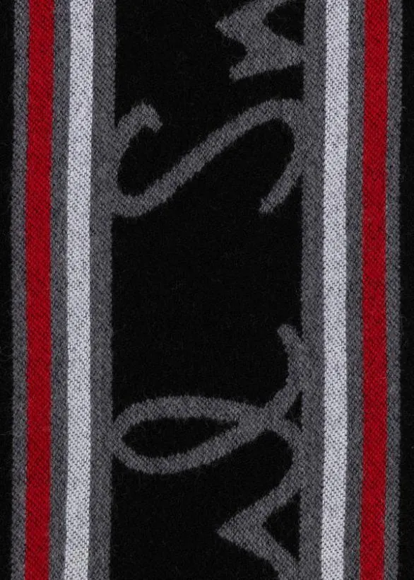 Paul Smith Scarves Paul Smith and Manchester United 8211 Stripe Logo Wool Scarf Black 8211 Mens
