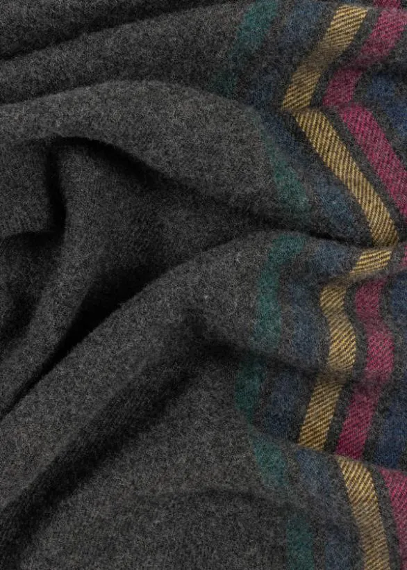 Paul Smith Scarves WoolBlend 039Sports Stripe039 Scarf Grey 8211 Mens