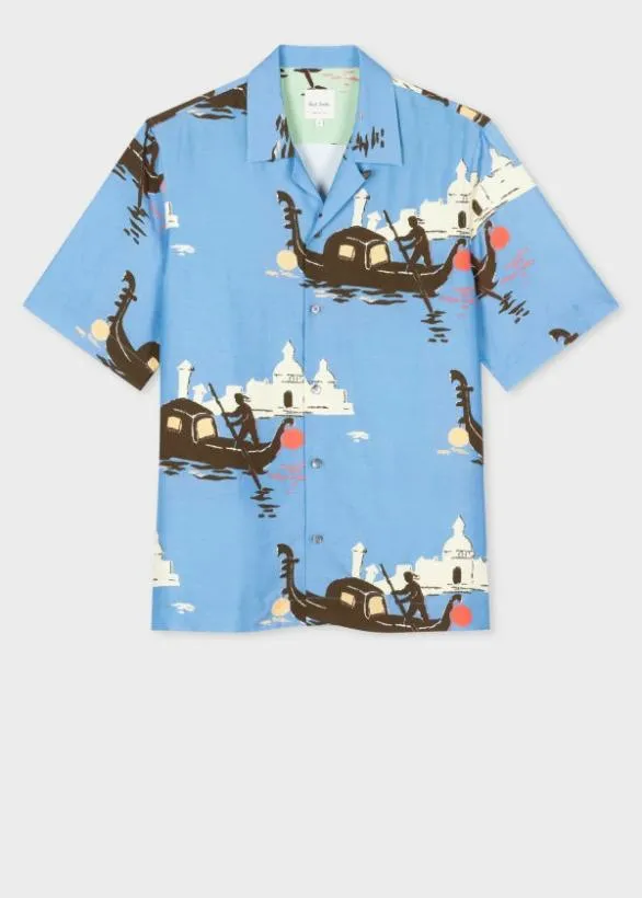 Paul Smith Shirts 039Gondola039 ShortSleeve Shirt Blue 8211 Mens