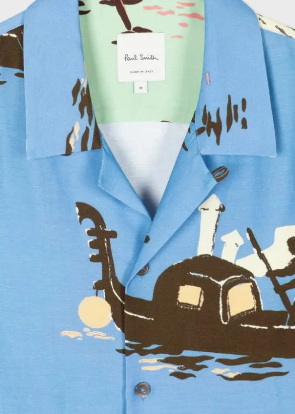 Paul Smith Shirts 039Gondola039 ShortSleeve Shirt Blue 8211 Mens