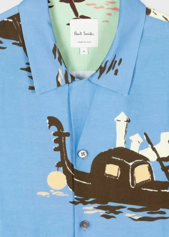 Paul Smith Shirts 039Gondola039 ShortSleeve Shirt Blue 8211 Mens