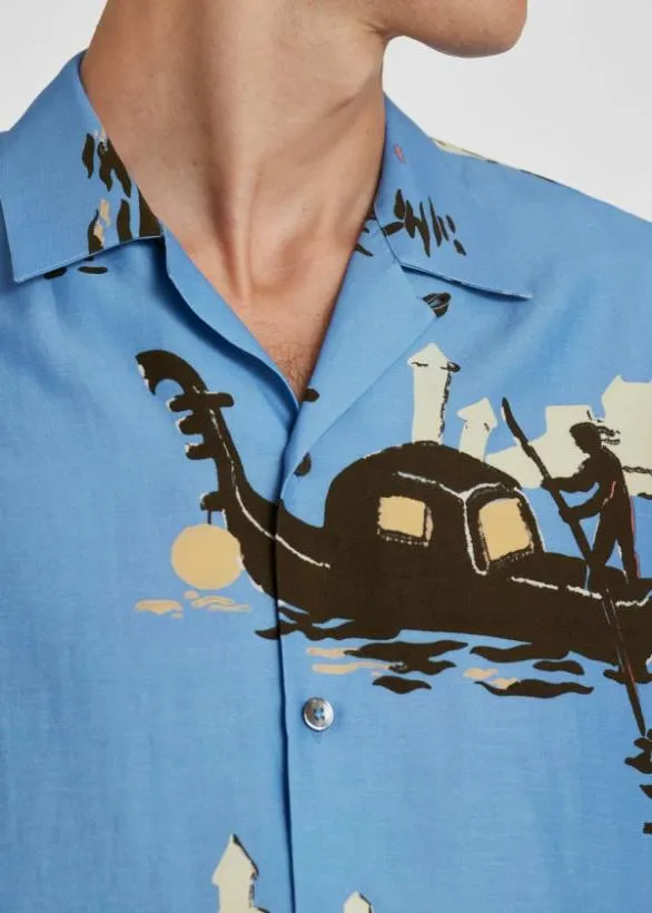 Paul Smith Shirts 039Gondola039 ShortSleeve Shirt Blue 8211 Mens