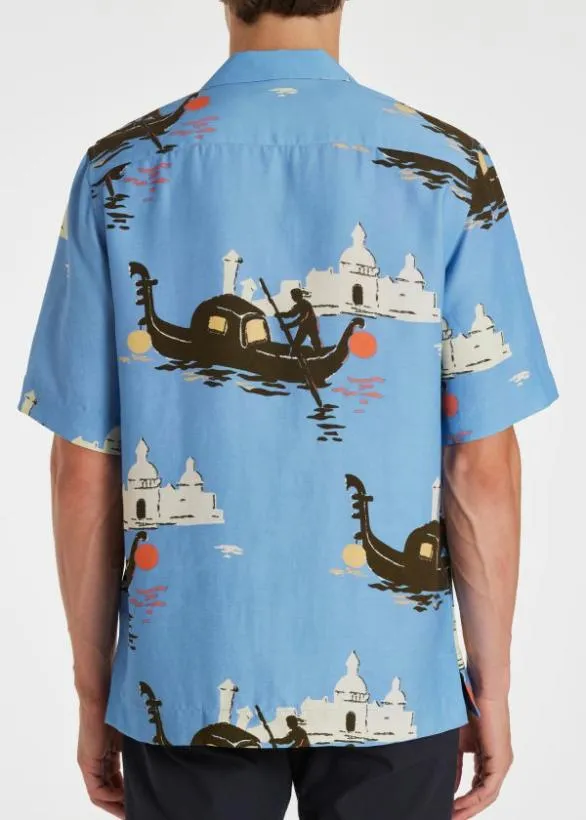 Paul Smith Shirts 039Gondola039 ShortSleeve Shirt Blue 8211 Mens