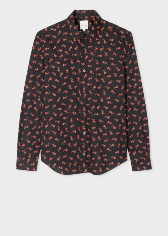 Paul Smith Shirts Black 039Year Of The Dragon039 Shirt Black 8211 Mens