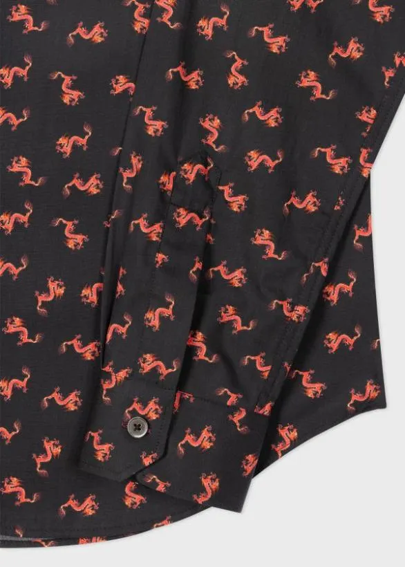 Paul Smith Shirts Black 039Year Of The Dragon039 Shirt Black 8211 Mens