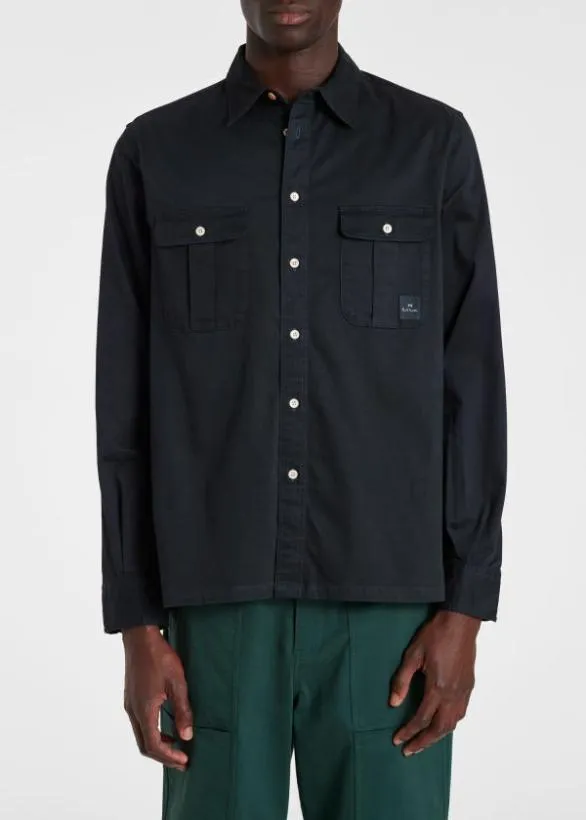 Paul Smith Shirts CottonBlend CasualFit Shirt Navy 8211 Mens