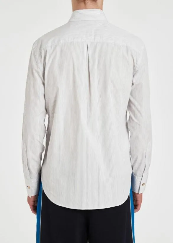 Paul Smith Shirts Fine Stripe Floral Print Shirt White 8211 Mens