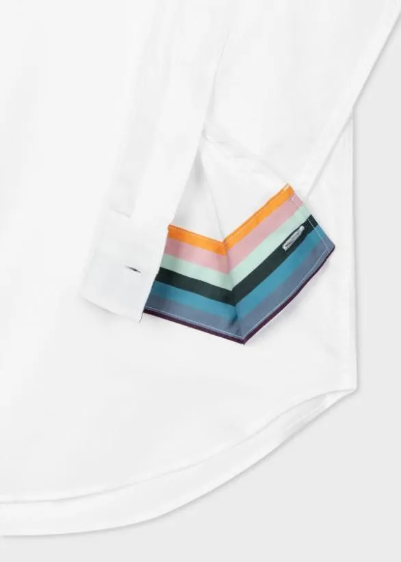 Paul Smith Shirts SlimFit Cotton Twill Easy Care Shirt White 8211 Mens