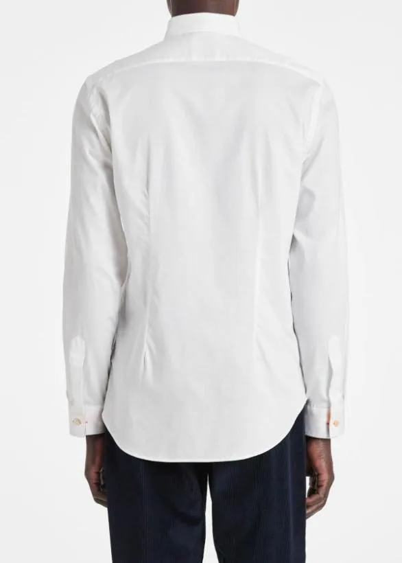 Paul Smith Shirts SlimFit Cotton Twill Easy Care Shirt White 8211 Mens