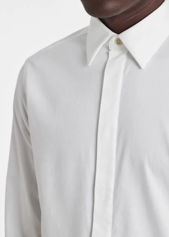 Paul Smith Shirts SlimFit Cotton Twill Easy Care Shirt White 8211 Mens